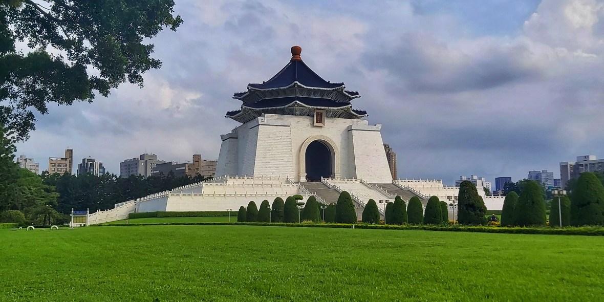Chiang Kai Shek Memorial Hall on cloudy day